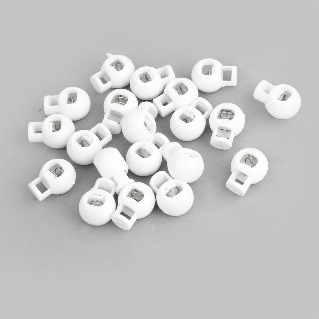 LinkMejor Plastic Rope Cord Locks Ends Stoppers 5.5mm Dia 20pcs Clear White