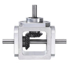 Gear Box 90 Degree Right Angle Bevel Gearbox 1:1 Forward Double Output Shaft 1 Module 20 Teeth Bevel Gear Aluminum Frame Simple Mechanical DIY Module with 6mm Shaft