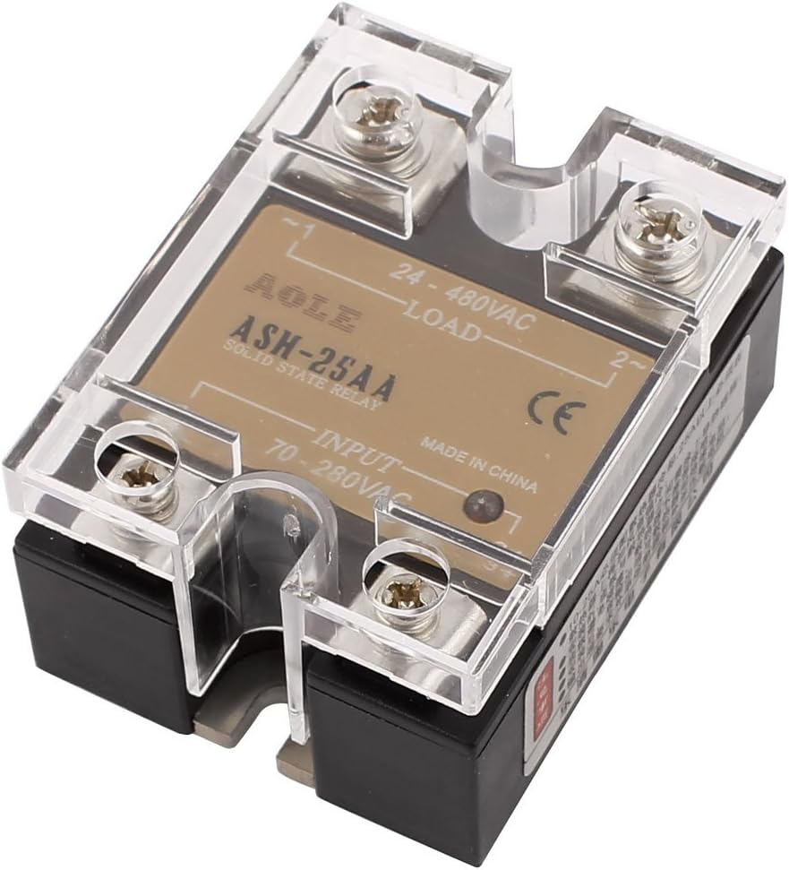 ASH-25AA 70-280VAC to 24-480VAC 25A Single Phase Solid State Relay AC-AC Relay