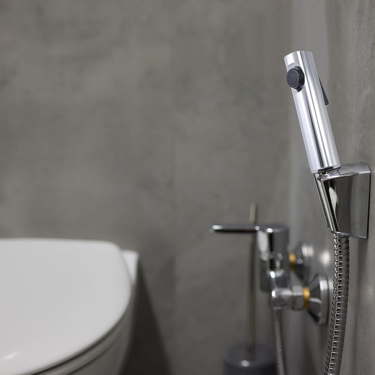 LinkMejor Handheld Bidet Sprayer: Accesorio para el uso en bidés con sistema de pulverización por chorro presurizado. Color gris. Cantidad: 1 unidad.