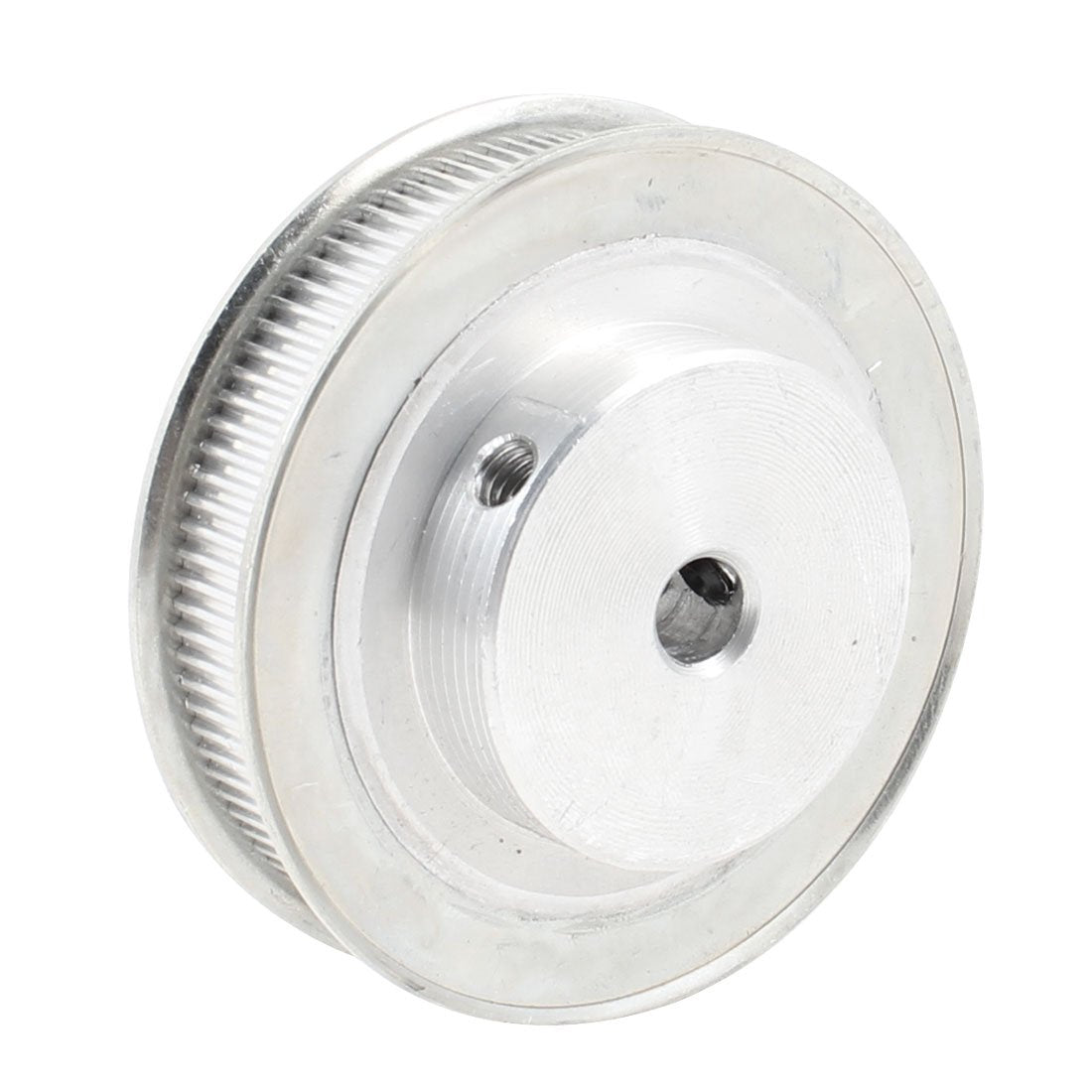 Silver Tone Aluminum Alloy 100 Teeth 8mm Pilot Bore Screwed Timing Pulley