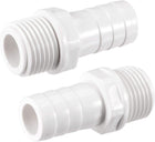 PVC Tube Fitting Adapter 16mm Barbed x G1/2 Male White for Aquariums, Water Tanks, Tubs, Pools 2Pcs