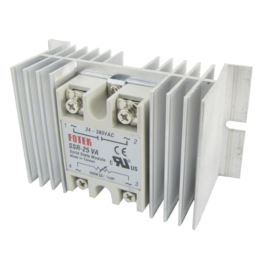 a12032600ux1467 Single Phase Solid State Relay SSR-25VA, 25 Amp, 24-380V AC, 500K Ohm, 1/4W with Heat Sink