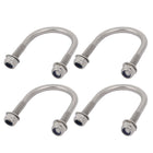 4pcs M6 Thread 304 Stainless Steel Round Bend U Bolt for 33mm Pipe Outer Dia