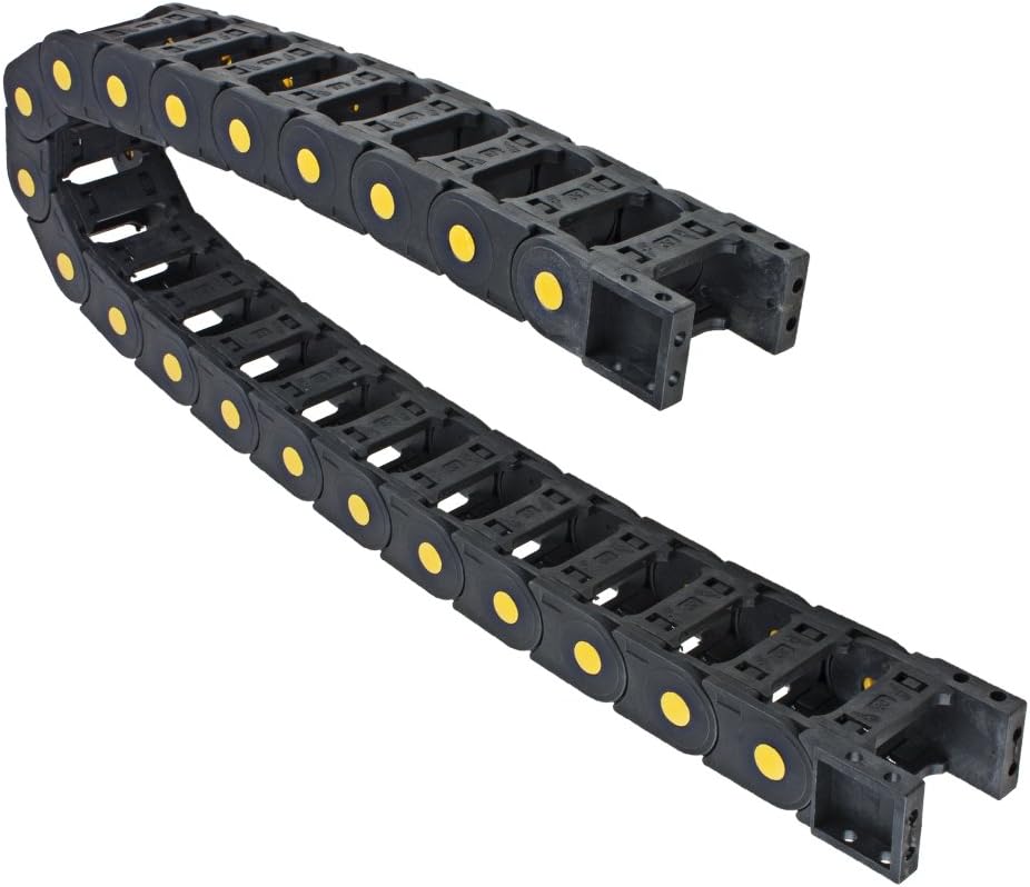 R55 25mm x 50mm Black Plastic Open Type Cable Wire Carrier Drag Chain 1M Length for CNC