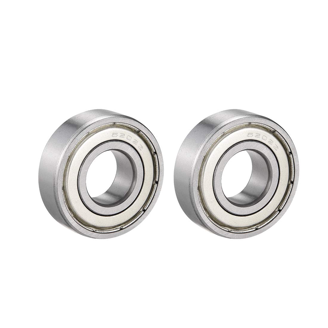 6202ZZ Deep Groove Ball Bearing Double Shield 6202-2Z 80202, 15mm x 35mm x 11mm Chrome Steel Bearings (Pack of 2)