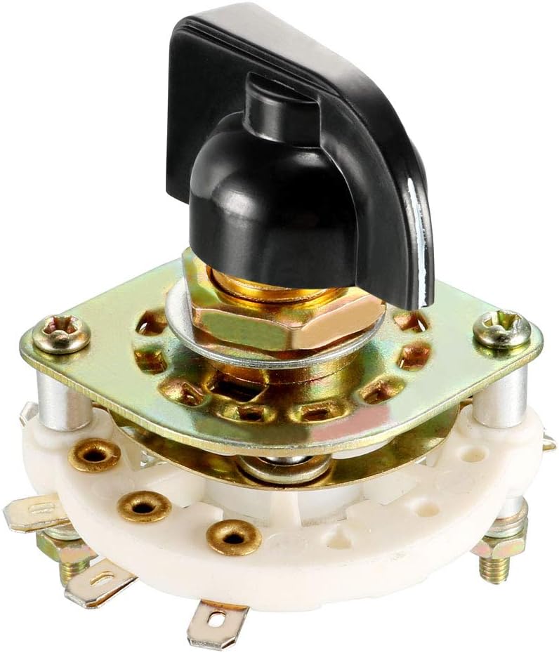1P8T 1 Pole 8 Position 1 Deck Band Channel Rotary Switch Selector with Knob