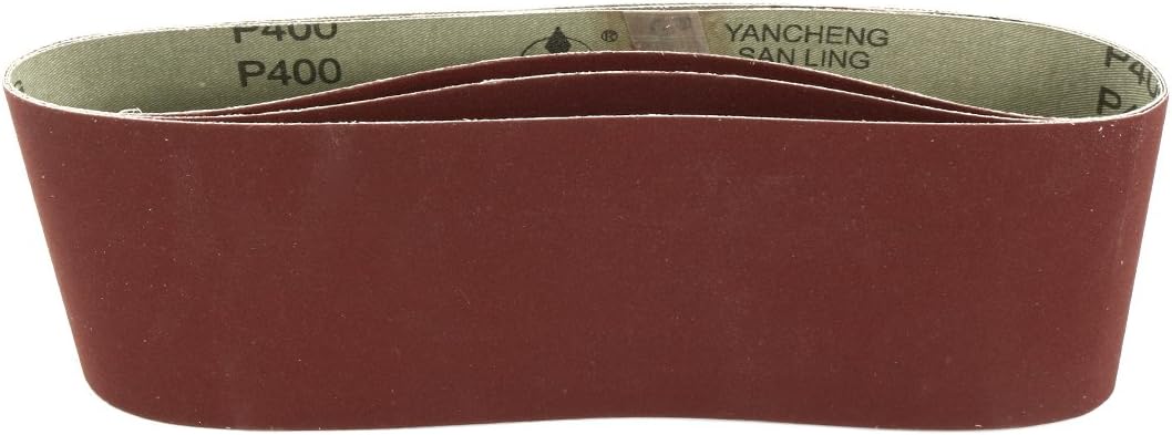4-Inch x 24-Inch Aluminum Oxide Sanding Belt 400 Grits Sandpaper Flush Joint for Belt Sander 3pcs