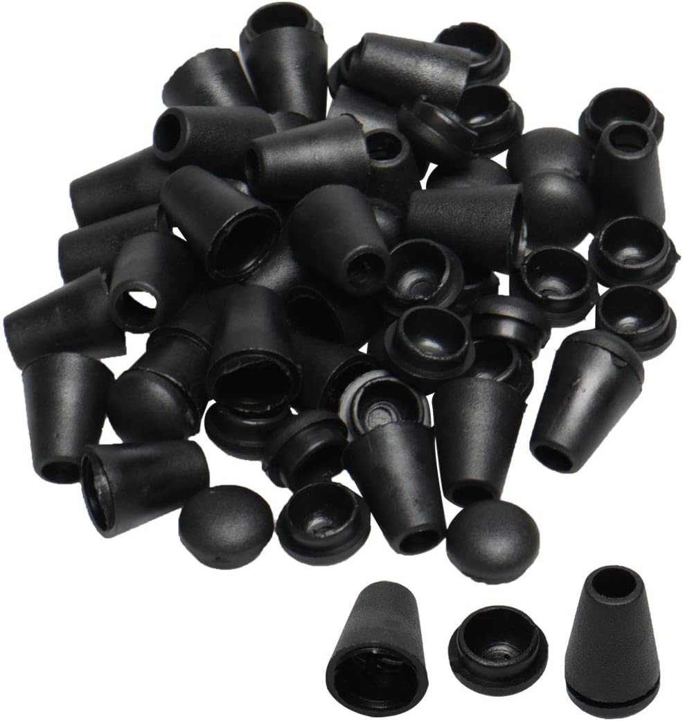 LinkMejor 30pcs Durable Bell End Stopper Cord Rope Ends Locks Lanyard Clips Fastener for Backpack Drawstrings Accessories