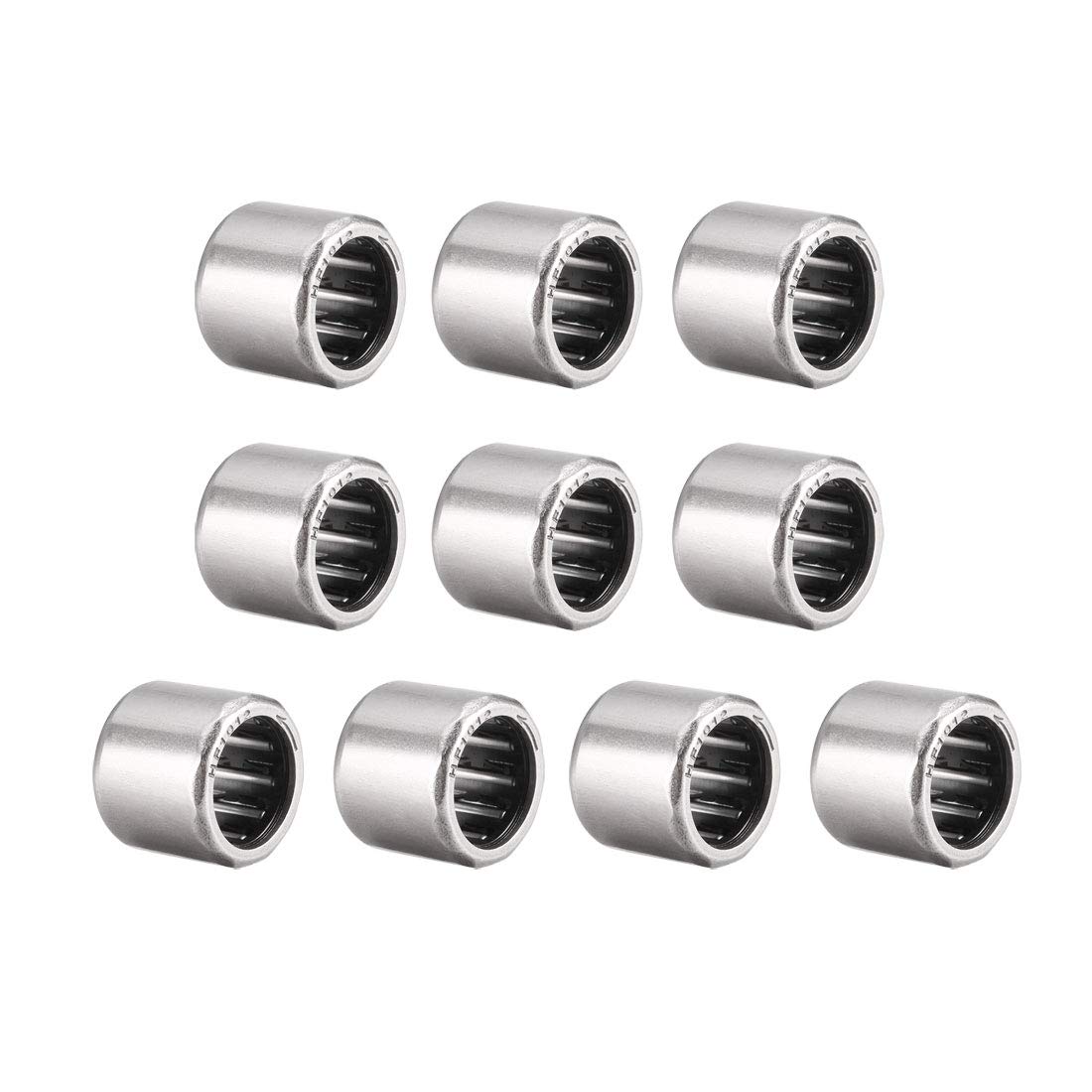 Needle Roller Bearings, 10mm Bore 14mm OD 12mm Width, Chrome Steel Needles Steel Cage One Way Clutch Bearing 10pcs