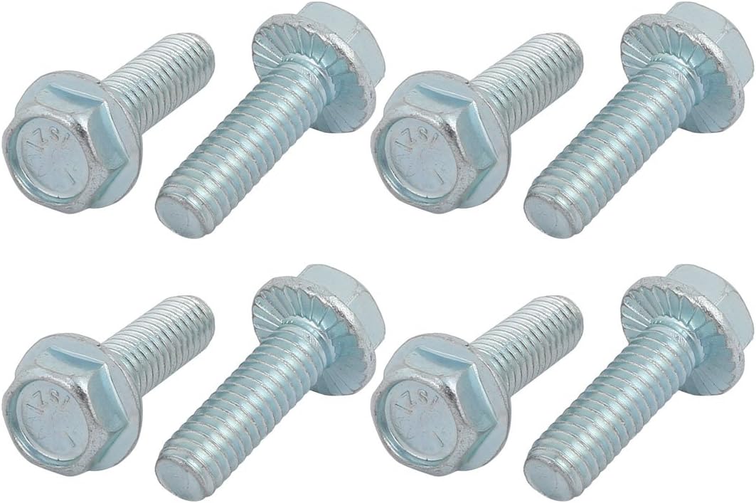 8Pcs 5/16-18 x 1 Inch Thread Carbon Steel Hex Serrated Head Flange Screw Bolt