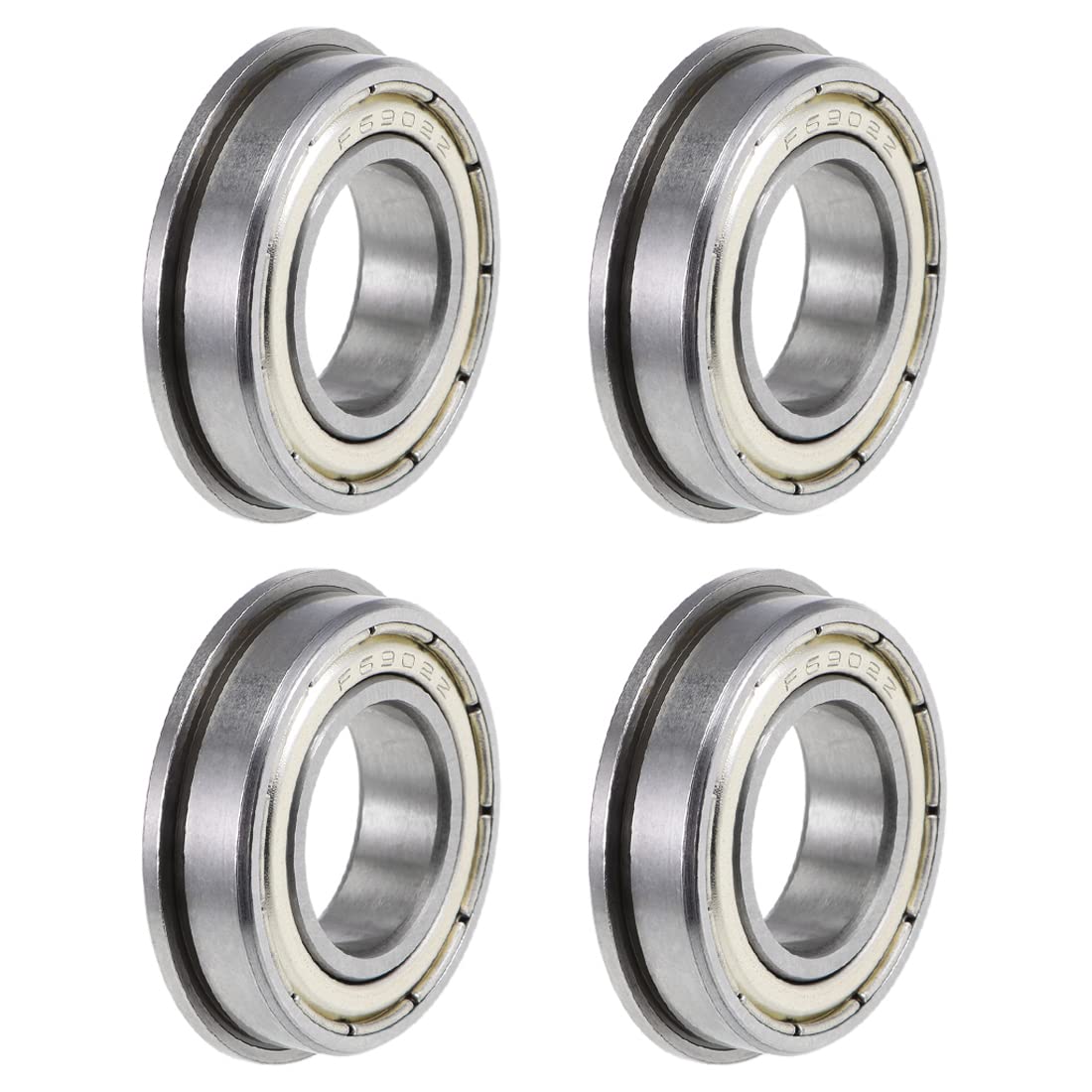 F6902ZZ Flanged Ball Bearings 15mm X 28mm X 7mm Shielded Chrome Steel Z2 4pcs