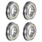 F6902ZZ Flanged Ball Bearings 15mm X 28mm X 7mm Shielded Chrome Steel Z2 4pcs