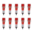 Signal Indicator Dash Light AC 220V, Neon Bulbs XD10-3 Red, 10mm 2/5" Panel Mount 10Pcs