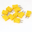 10Pcs 22mm x 18mm x 9mm Yellow Casing 2-Terminal Thermocouple Socket