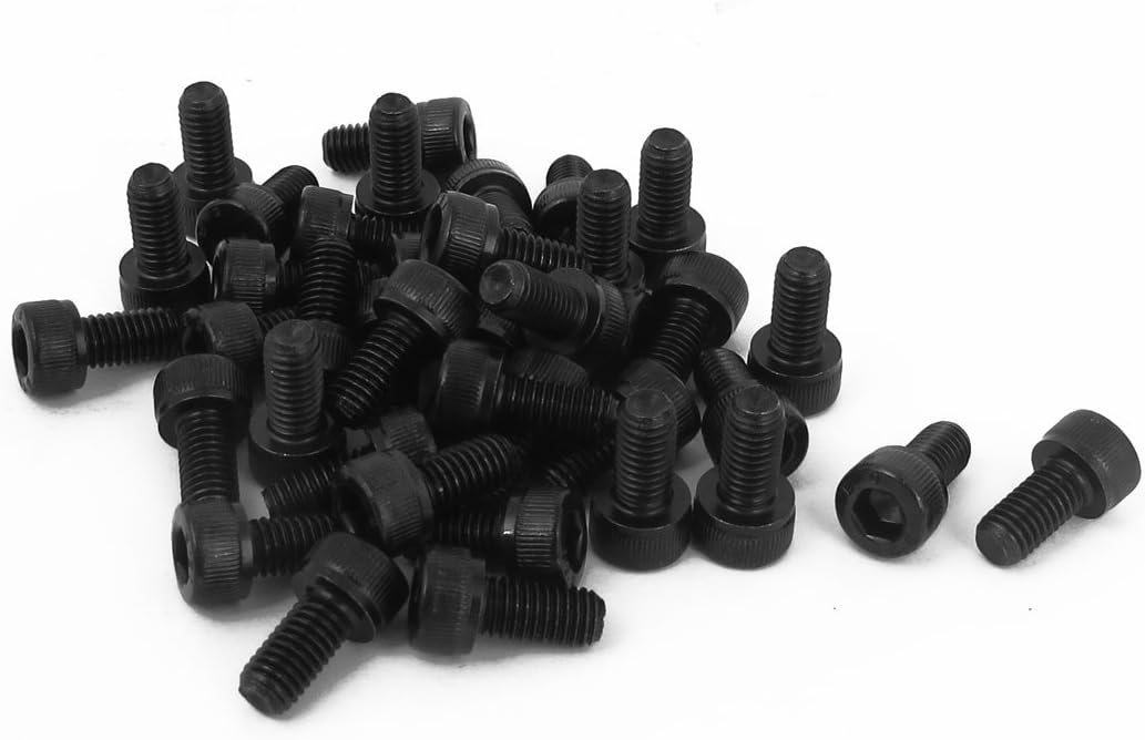 M5 x 10mm 12.9 Alloy Steel Hex Socket Head Cap Screws Bolt Black 50pcs