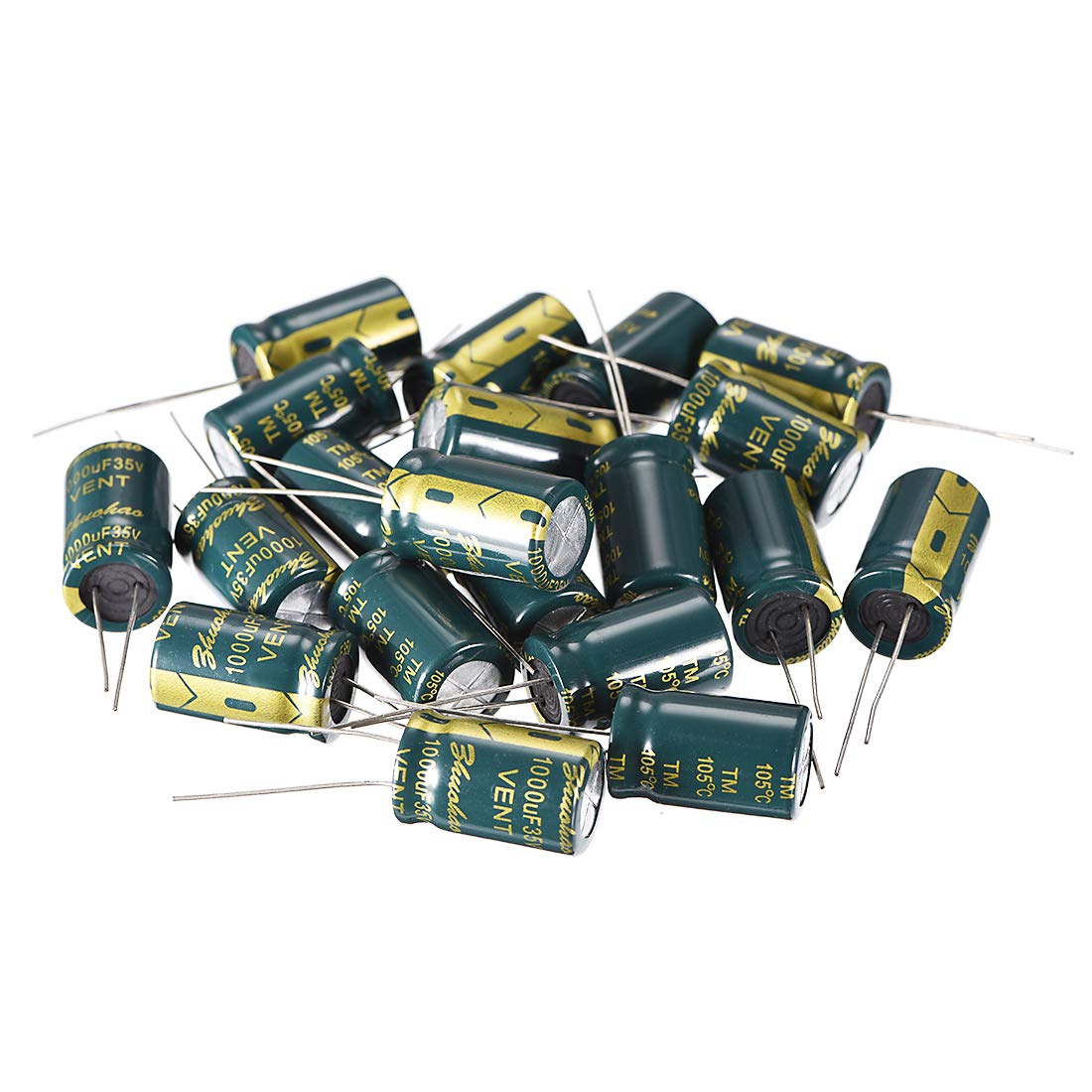 Aluminum Radial Electrolytic Capacitor Low Green with 1000UF 35V 105 Celsius Life 3000H 13 x 21 mm High Ripple Current,Low Impedance 20pcs