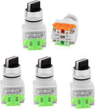 AC 660V 10A NO/NC DPST 2 Position Latching Selector Rotary Switch 5PCS