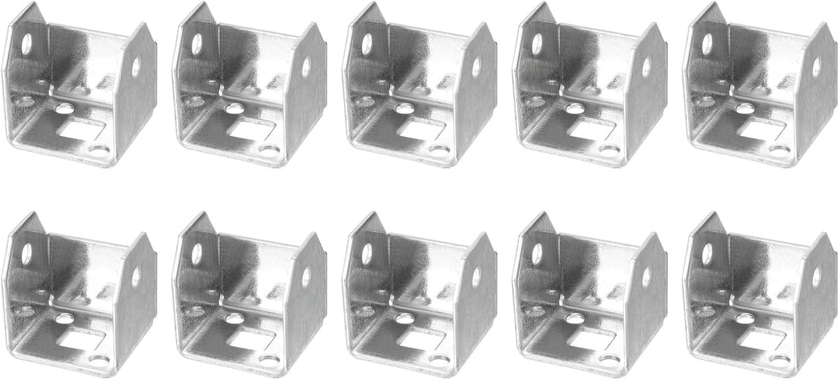 10 Pcs U Bracket for 1.18 Panels, 26 x 30 x 30mm Metal U Shaped Fasteners Brackets for Guardrail or Partitions Connection, Silver