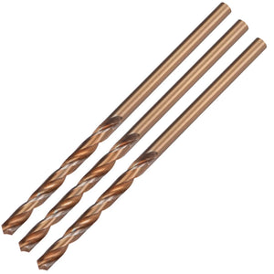 3stk 2.5mm Vridsborrhoved med Titanbelagt Højhastighedsslibstål Bit HSS M35 CO til Stål, Kopper, Aluminiumlegering