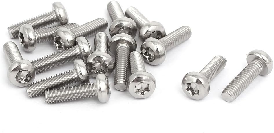 M4x14mm 316 Stainless Steel Pan Head Torx Socket Cap Security Screw 15pcs