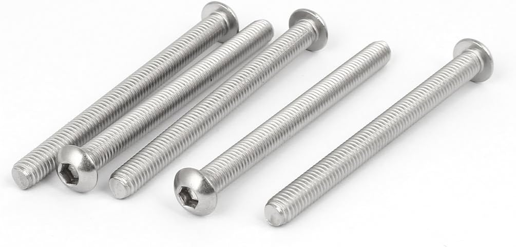 M6x70mm 316 Stainless Steel Button Head Hex Socket Cap Screw Bolt Fastener 5pcs