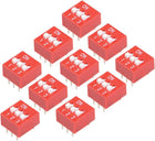 10 Pcs Red DIP Switch 1 2 3 Positions 2.54mm Pitch for Circuit Breadboards PCB