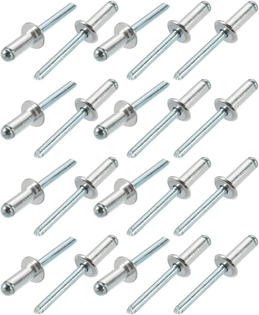 20 Pcs 6.4mm x 16mm x 13mm Aluminum Open End Large Flange Blind Rivets