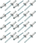 20 Pcs 6.4mm x 16mm x 13mm Aluminum Open End Large Flange Blind Rivets