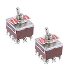 4PDT Lacthing Rocker Toggle Switch Heavy-Duty 10A 380V 15A 250V 12P ON/ON Metal Bat 2pcs