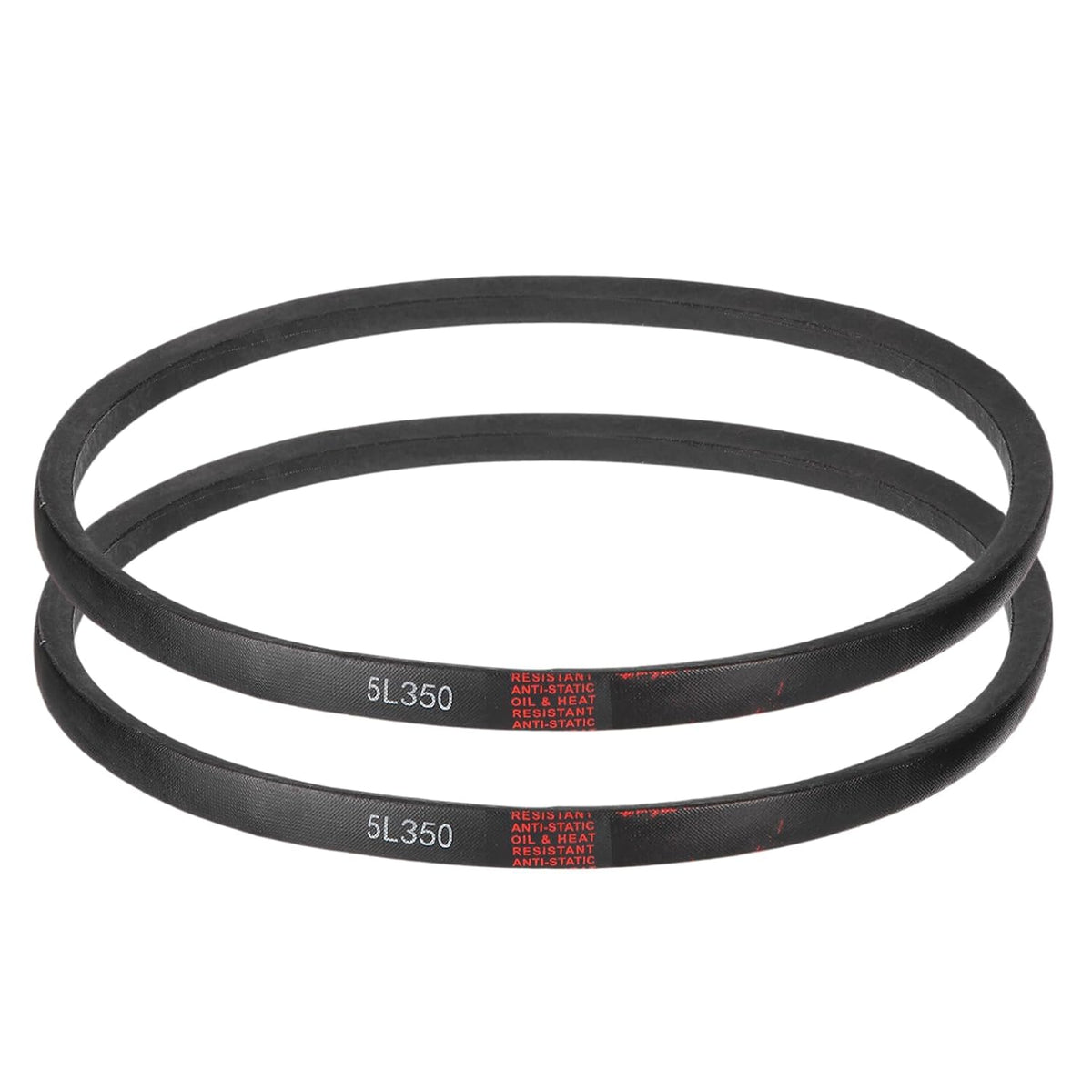 2Pcs 5L350 Classic Wrapped Rubber V-Belt, 35" Outside Circumference x 5/8" Width x 7/16" Thick, Light Duty Single V-Beltings for Lawn & Garden Machinery, Riding Mowers