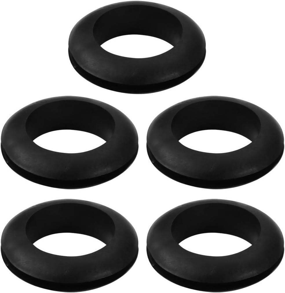 5pcs Wire Protective Grommets Black Rubber 30mm Double Sided Grommet
