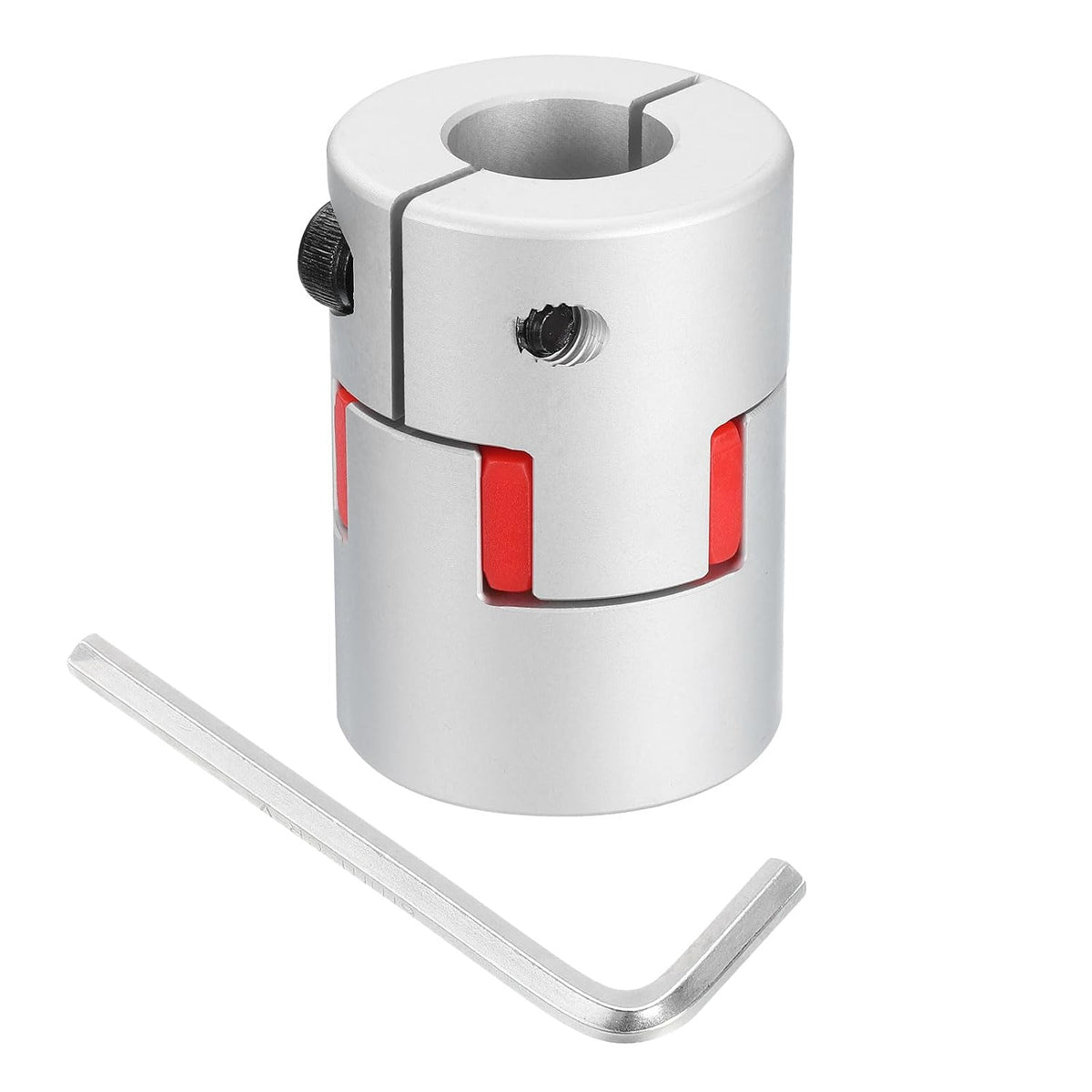 D40 L55 17mm to 19mm Flexible Plum Shaft Coupling Aluminum Motor Connector Flexible Spider Coupler for 3D Printer CNC Machine and Servo Stepper Motor (Silver Tone/Red)