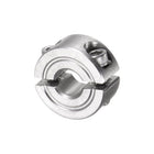 Double Split Clamp-On Shaft Collar for 1/4" Shaft, Two-Piece Clamping Collar, 11/16" OD, 5/16" Width, 304 Stainless Steel Axle Collar Clamp, Set Screw Style