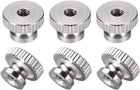 Knurled Thumb Nuts, 6Pcs M4x0.7mm 304 Stainless Steel Round Knobs Fasteners for 3D Printer Parts, Silver Tone