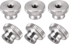 Knurled Thumb Nuts, 6Pcs M5x0.8mm 304 Stainless Steel Round Knobs Fasteners for 3D Printer Parts, Silver Tone