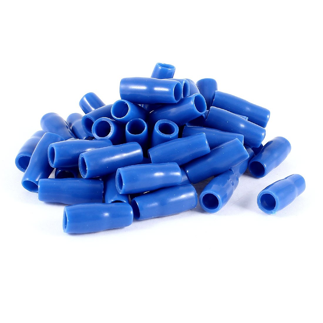 PVC Crimp Terminal End Insulated Sleeves V-5.5 with 50 Piece, 6 mm, Blue