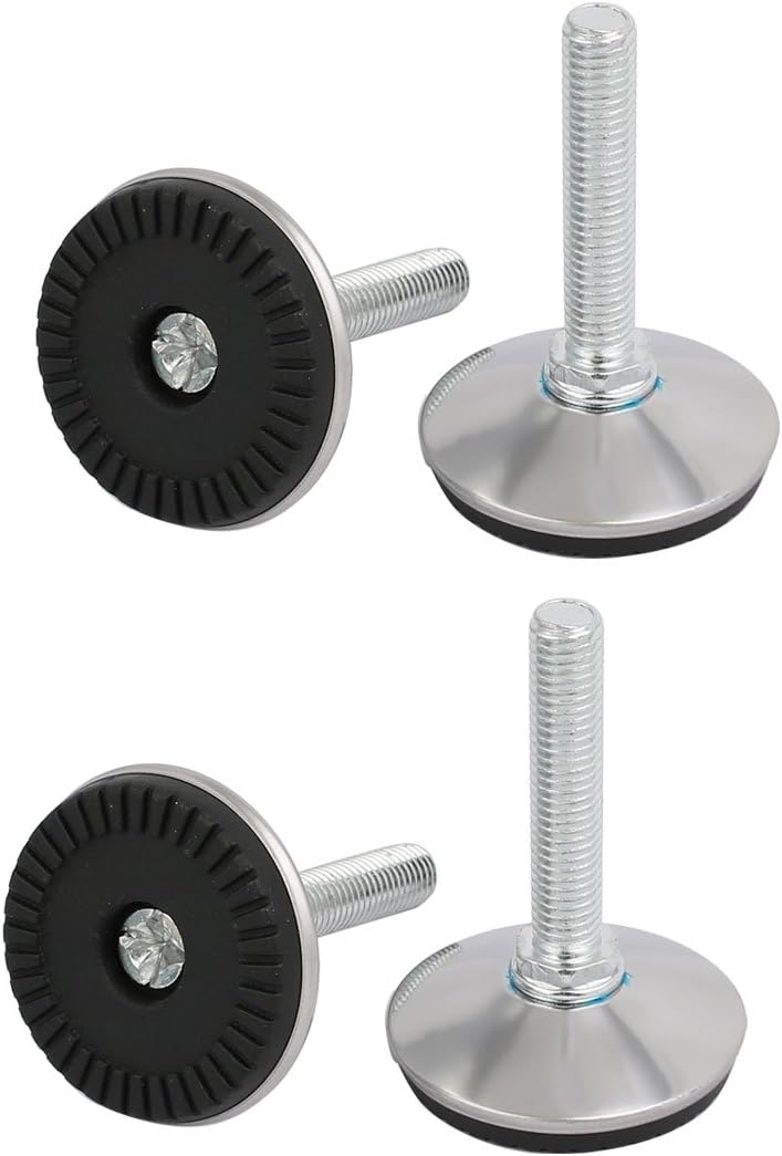 4pcs M10x50mm Threaded 50mm Dia Base Stainless Steel Adjustable Leveling Foot