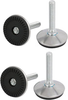 4pcs M10x50mm Threaded 50mm Dia Base Stainless Steel Adjustable Leveling Foot