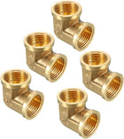 Brass Elbow Pipe Fitting 90 Degree 1/2 PT Female x 1/2 PT Female Coupling 5pcs