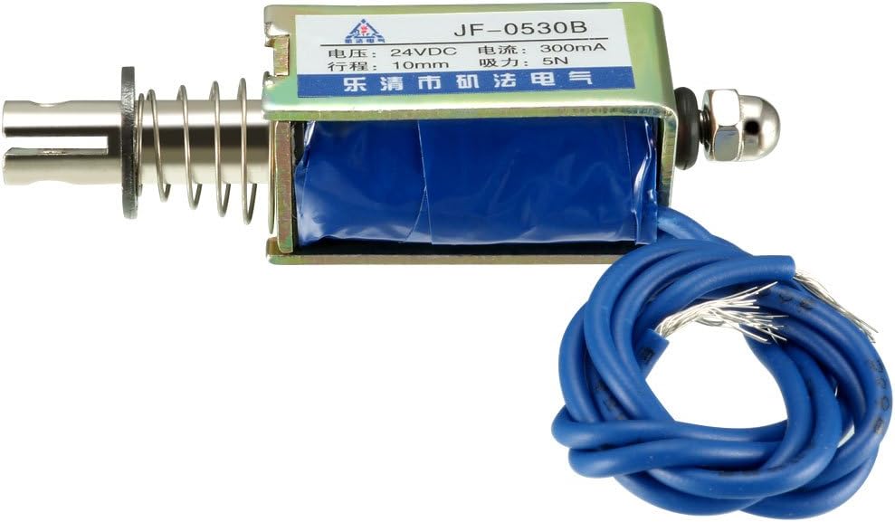 Solenoido Elettromagnetico a Movimento Lineare Pull Push DC24V 300mA 7.2W 5N 10mm JF-0530B