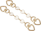 2Pcs Purse Strap Extender, 7" Metal Bag Replacement Strap, Chain Extension for Women Handbags Purse Wallet Making, Bag Charm (Gold, White Rhinestone Heart