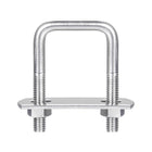 Square U-Bolts, 10 Sets 27mm(1.06") Inner Width 50mm Length M6 304 Stainless Steel U Clamp Bolt with Nuts and Plates, for Boat Trailer
