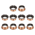 10Pcs Flanged Sleeve Bearings, 22mm Bore x 25mm OD x 12mm Length x 32mm, Sintered Bronze Wrapped Oilless Bushings