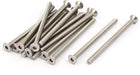 M3x50mm 316 Stainless Steel Flat Head Hex Socket Cap Screws Silver Tone 15pcs