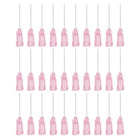 100 Pcs 20G Plastic Dispensing Needles with Luer Lock, 1" PTFE Needle Tube PP Heat-Resistant Plastic Blunt Tip for Liquid Glue Gun, Pink