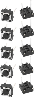 10Pcs 6mmx6mmx4.3mm Panel PCB Momentary Tactile Tact Push Button Switch 2 Pin DIP