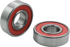 2pcs 6003RS Deep Groove Sealed Shielded Ball Bearing Universal 35 x 17 x 10mm Replacement Red Silver Tone