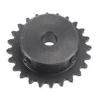 24 Tooth Roller Sprocket B Type, #25 Chain, Single Strand 1/4" Pitch, 8mm Bore Black Oxide C45 Carbon Steel with Set Screws for ISO 04C