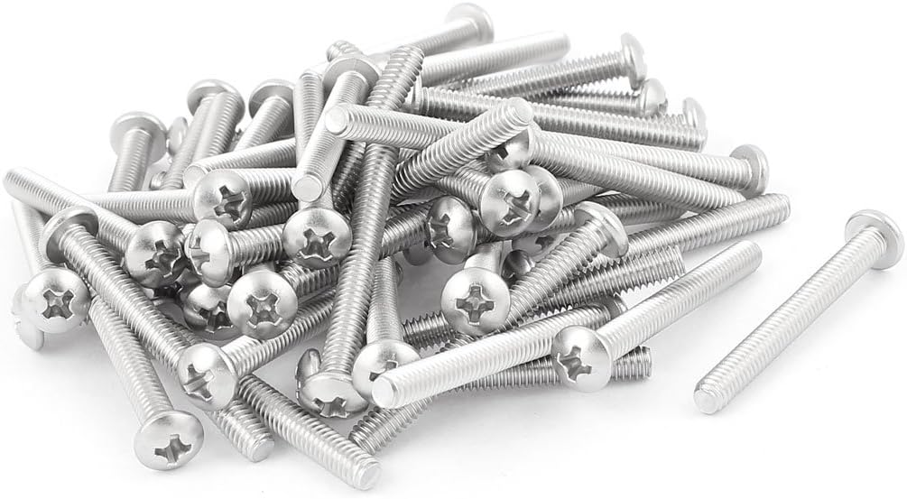 #8-32 x 1-1/2 Inch Phillips Truss Head Bolts Machine Screws 50 Pcs